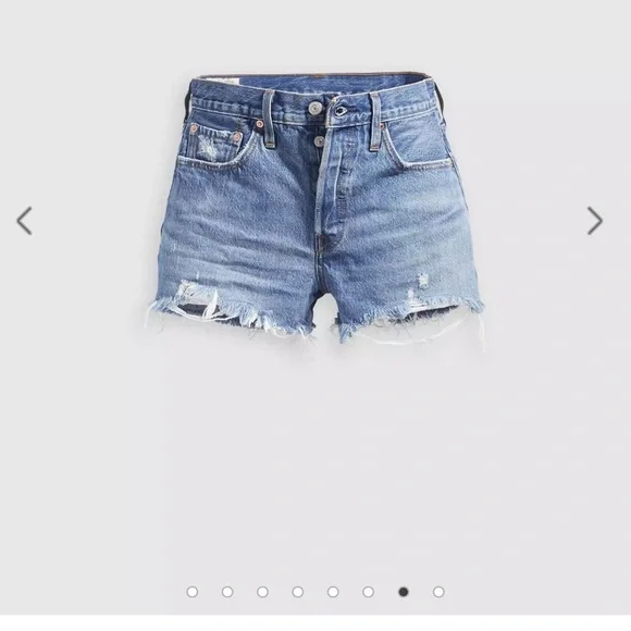Levi’s high rise distressed Jean short size 28 like new condition - Picture 3 of 8